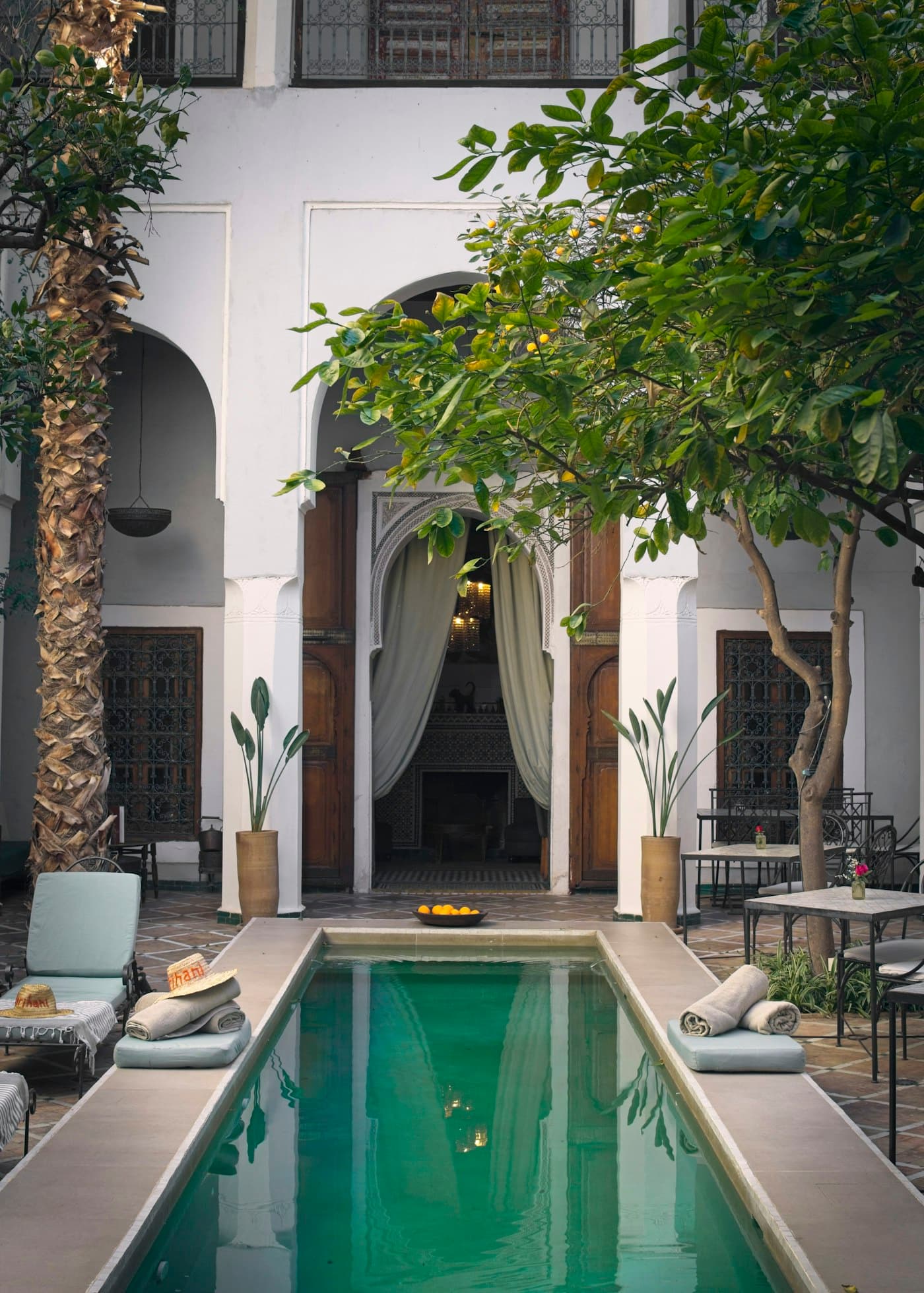 Cour d'un riad à Marrakech